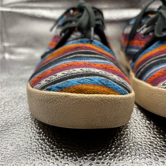 Toms Multicolor Aztec Woven Lace Up Flat Sneaker Shoes Mens Size 8 - Picture 4 of 8